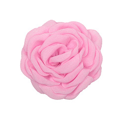 Pearl Pink Satin Fabric Handmade 3D Camerlia Flower, DIY Ornament Accessories for Shoes Hats Clothes, Pearl Pink, 80mm