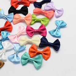 Mixed Color Handmade Woven Costume Accessories, Ribbon Bowknot, Mixed Color, 23x35x7mm, about 500pcs/bag