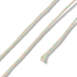 Aquamarine Polyester Twisted Cord, Round, for DIY Jewelry Making, Aquamarine, 1.2mm, about 38.28 Yards(35m)/Roll