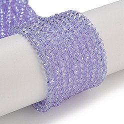 Сливовый Стеклянные бусины с гальваническим покрытием , гальваническое покрытие, граненые, звезда, слива, 3x4x4 мм, отверстие : 1 мм, около 98 шт / нитка, 12.60'' (32 см)