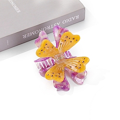 Оранжевый Заколки для волос в форме когтей из ацетата целлюлозы, аксессуары для волос для женщин и девочек, бабочка, оранжевые, 85x92x67 мм