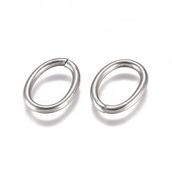 Stainless Steel Color 304 Stainless Steel Jump Rings, Open Jump Rings, Oval, Stainless Steel Color, 13x9.5x1.5mm, Inner Diameter: 10x6.5mm