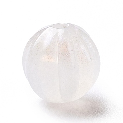 (404) Непрозрачное AB Кислое яблоко Светящиеся акриловые бусины, блеск бисера, светится в темноте, тыква, цветочный белый, 11 мм, отверстие : 2 мм, Около 670 шт / 500 г