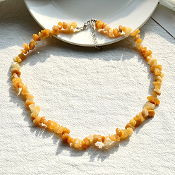 Yellow jade Bohemian-style Multicolored Crystal Necklace for Women, Perfect for Summer Vacation and Retro Fashion