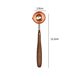 Rose Gold Stainless Steel Wax Sealing Stamp Melting Spoon, with Wooden Handle, for Wax Seal Stamp Melting Spoon Wedding Invitations Making, Rose Gold, 122x28mm