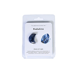 Sodalite Moon Shape Natural Sodalite Display Decorations, Reiki Energy Balancing Meditation Love Gift, Package Size: 95x95mm