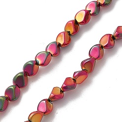 Rainbow Plated Electroplate Glass Beads Strands, Full Plated, Nuggets, Rainbow Plated, 7x6.5x6mm, Hole: 0.9mm, about 90pcs/strand, 24.41 inch(62cm)