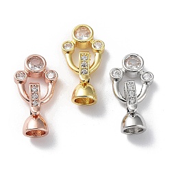 Mixed Color Rack Plating Brass Pave Clear Cubic Zirconia Fold Over Clasps, Cadmium Free & Lead Free, Long-Lasting Plated, Paw Print, Mixed Color, Ring: 13x10x3mm, Clasp: 12x6mm, Inner Diameter: 4.5mm