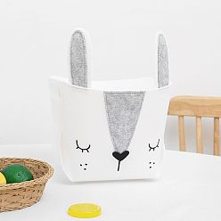 Кролик Шерстяная корзина с анималистичным принтом для хранения, для хранения органайзера для растений с игрушечной одеждой, светло-серые, 170x170x190 мм