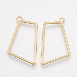 Matte Gold Color Smooth Surface Alloy Open Back Bezel Pendants, For DIY UV Resin, Epoxy Resin, Pressed Flower Jewelry, Geometry, Matte Gold Color, 33x22x1.5mm, Hole: 1.8mm