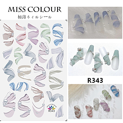 Colorful Nail Art Stickers, For Nail Tips Decorations,  Ballet Shoe Ribbon Pattern, Colorful, 125x70mm