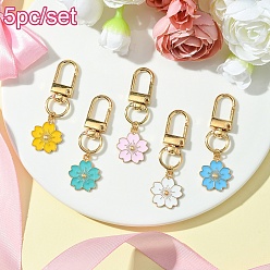 (52) Непрозрачная лаванда Подвесные украшения из сплава эмали сакуры, с поворотными застежками сплава, разноцветные, 54 мм, 5 шт / комплект