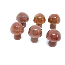 Aventurine Natural Aventurine Healing Mushroom Figurines, Reiki Energy Stone Display Decorations, 20mm