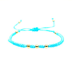 JS-B200002G Durable Acrylic Gold Bead Bracelet for Couples, Handmade Jewelry Gift