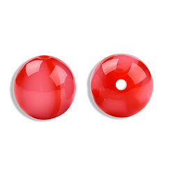 Crimson Opaque Resin Beads, Round, Crimson, 16mm, Hole: 3mm