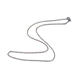 Rainbow Color Ion Plating(IP) 304 Stainless Steel Cable Chain Necklace for Men Women, Rainbow Color, 23.62 inch(60cm)