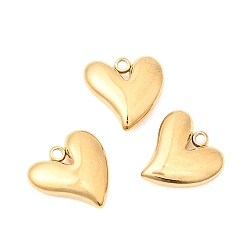 Золотой 304 прелести нержавеющей стали, сердце, золотые, 14x14x4.5 мм, отверстие : 1.6 мм