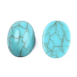 Medium Turquoise Acrylic Cabochons, Imitation Gemstone Style, Oval, Medium Turquoise, 18x13x6mm