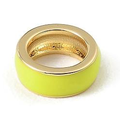 Grün gelb Zwischenperlen aus Messing-Emaille, langlebig überzogen, cadmiumfrei und bleifrei, echt 18 k vergoldet, Gestell, grün gelb, 11x4 mm, Bohrung: 7.5 mm