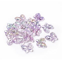 Medium Purple UV Plating Rainbow Iridescent Acrylic Beads, Butterfly, Medium Purple, 23x19.5x6mm, Hole: 2mm