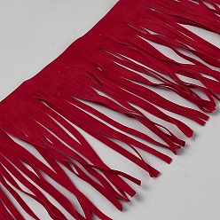 Rouge Foncé Ruban à pompons en velours, rouge foncé, 6-1/8 pouces (154 mm)