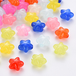 Mixed Color Transparent Acrylic Beads, Imitation Jelly, Star, Mixed Color, 10x10.5x6mm, Hole: 1.6mm, about 1690pcs/500g