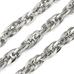 Нержавеющая Сталь Цвет 304 из нержавеющей стали веревочные сети, несварные, с катушкой, цвет нержавеющей стали, 7x3.5 мм