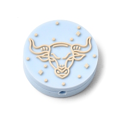Taurus Twelve Twelve Constellations Food Grade Eco-Friendly Silicone Focal Beads, Taurus, 25mm