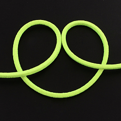 Green Yellow Round Elastic Cord, with Fibre Outside and Rubber Inside, Green Yellow, 3mm, about 98.42 yards(90m)/bundle