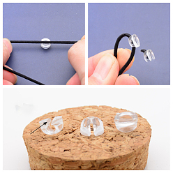 Clear Plastic Base Buckles, Hair Findings, for DIY Hair Tie Accessories, Clear, 8x5mm, Inner Diameter: 3mm