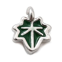 Зеленый Латунь эмаль прелести, лист, стойки покрытие, долговечный, без кадмия и без свинца, платина, зелёные, 6x5x1 мм, отверстие : 0.7 мм