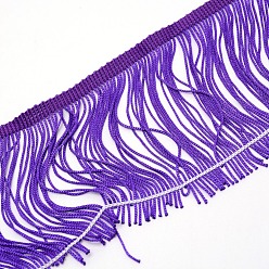 Indigo Polyester Tassel Fringe Trimming, Indigo, 4 inch(100mm), 10m/card