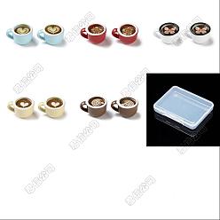 Mixed Color 15Pcs 5 Colors Baking Paint Alloy Pendants, Coffee Cup Charms, Mixed Color, 9x15x11.5mm, Hole: 4x2.5mm, 3pcs/color