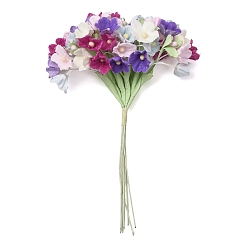 Colorful Cloth & Paper & Iron Artificial Mini Flower Bouquet for DIY Crafts, Floral Arrangements, Colorful, 55~67x35~40mm