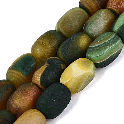 Olive Drab Natural Agate Beads Strands, Jujube, Dyed & Heated, Olive Drab, 17~18x12.5~13.5mm, Hole: 0.9~1.2mm, about 22pcs/strand, 15.16~15.55 inch(38.5~39.5cm)