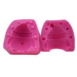 Chick Easter Themed Candle Molds, Silicone Molds, for Homemade Beeswax Candle Soap, Deep Pink, Chick Pattern, 6.8x5.8x5.5cm, Finished Product: 5.5x5x4.2cm, 2pcs/set