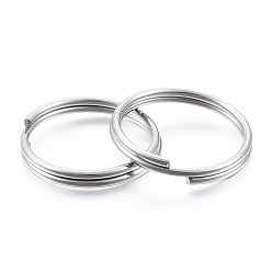 Stainless Steel Color 304 Stainless Steel Split Rings, Double Loops Jump Rings, Stainless Steel Color, 18x2.5mm, about 15mm inner diameter, Single Wire: 1.25mm