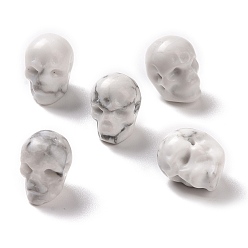 Howlite Natural Howlite Beads, Halloween Skull, 11~11.5x8.5~9x11~11.5mm, Hole: 0.9~1mm