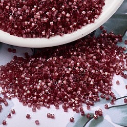 (DB1805) Окрашенный Темно-ягодный Шелково-атласный Бусины miyuki delica, цилиндр, японский бисер, 11/0, (дБ 1805) окрашенный темный ягодный шелк атлас, 1.3x1.6 мм, отверстие : 0.8 мм, Около 2000 шт / 10 г