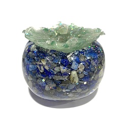 Ляпис-Лазурь Украшение из смолы хурмы, с натуральными чипсами из лазурита внутри статуй для украшения домашнего офиса, 80x80x70 мм