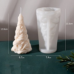 White 3D Christmas Tree DIY Silicone Candle Molds, Aromatherapy Candle Moulds, Scented Candle Making Molds, White, 7.4x13.3cm