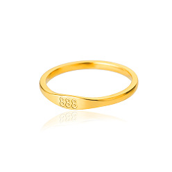 888 Stainless Steel Ring with Simple Number Design - Angel Digital Ring