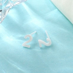 White Hypoallergenic Bioceramics Zirconia Ceramic Stud Earrings, Number 2, No Fading and Nickel Free, White, 7x4.5mm
