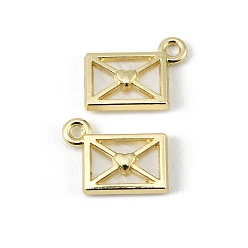 Золотой Подвески сплава cmолы, кулон в виде любовного письма, долговечный, стойки покрытие, золотые, 15.5x11.5x3 мм, отверстие : 1.8 мм