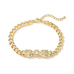 31084 18K Gold Plated Leopard Head Bracelet with Zircon Stones for Women's Hip Hop Style Jewelry