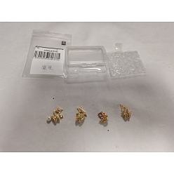 (52) Непрозрачная лаванда 4 шт 4 цвета кулоны из латуни, микропаве, циркония, с белой круглой пластиковой жемчужиной, золотые, разноцветные, 27~29 мм, 1 шт / стиль