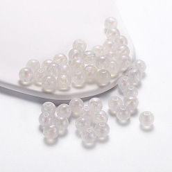 White Transparent Acrylic Beads, Round, White, 8mm, 50pcs/bag