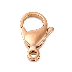 Розовое Золото 316 нержавеющая сталь застежка когтя омара, розовое золото , 23x14x6 мм, отверстие : 3 мм