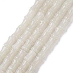 Зеленый Авантюрин Естественный зеленый авантюрин бисер нитей, бамбуковая форма, 12~13x8~8.5 мм, отверстие : 1.3 мм, около 30 шт / нитка, 14.49~14.76 дюйм (36.8~37.5 см)