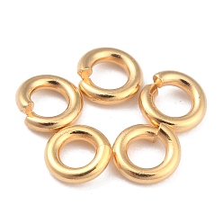 Настоящее золото 24K Покрытие стойки латунными перемычками, открытые кольца прыжок, долговечный, реальный 24 k позолоченный, 4x1 мм, 18 датчик, внутренний диаметр: 2 мм